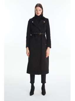 Manteau ceinture avec col détail 13866