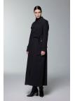 Trench-coat ceinturé avec boutons et fermeture éclair 13928