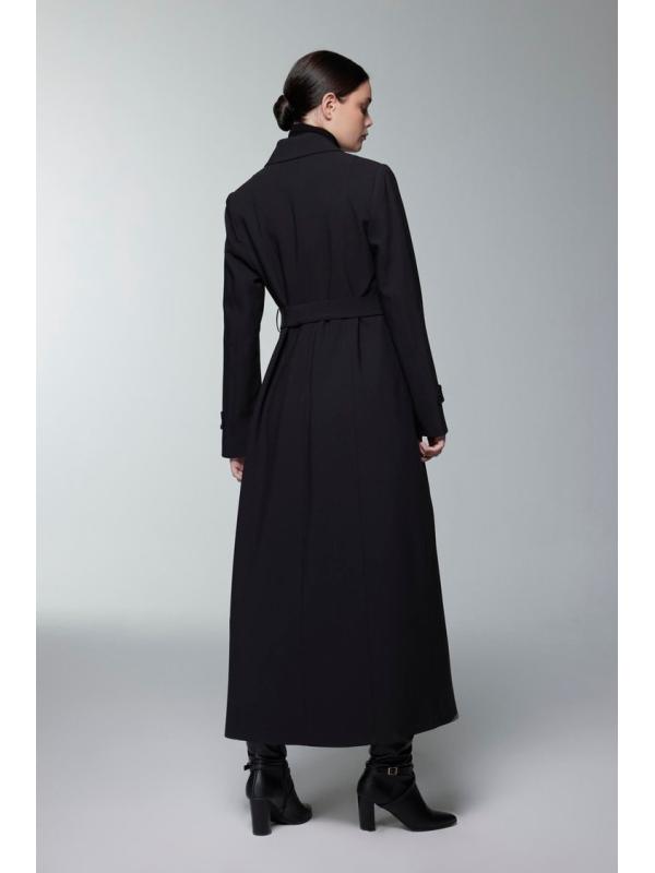 Trench-coat ceinturé avec boutons et fermeture éclair 13928