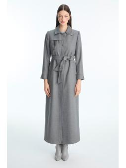 Fermeture éclair détaillée ceinturée Topcoat 13943