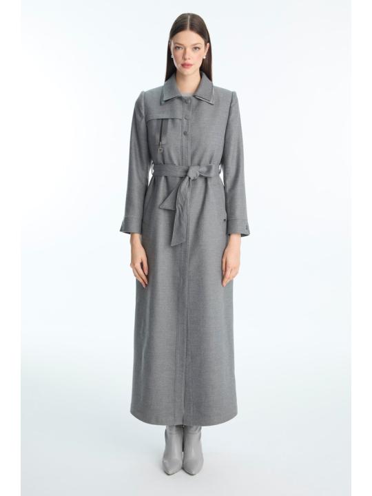 Fermeture éclair détaillée ceinturée Topcoat 13943