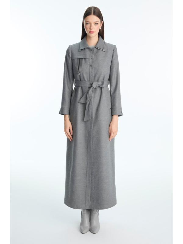 Fermeture éclair détaillée ceinturée Topcoat 13943