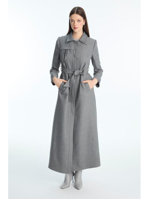 Fermeture éclair détaillée ceinturée Topcoat 13943