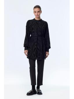 Chemisier à motifs à manches ballon B-0137