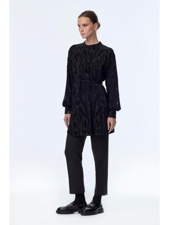 Chemisier à motifs à manches ballon B-0137