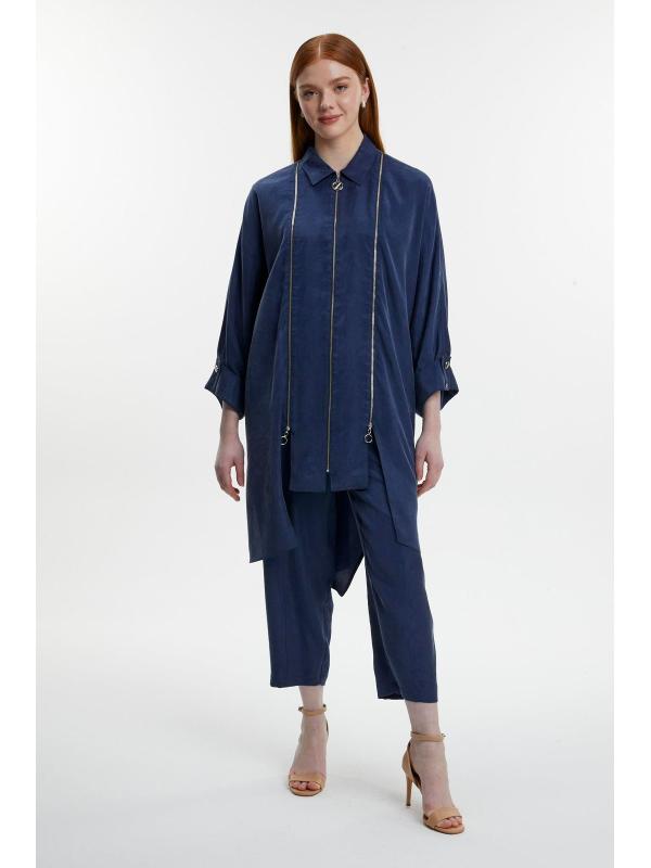  Ensemble deux pièces Col chemise zippé et détail des manches TK-1517