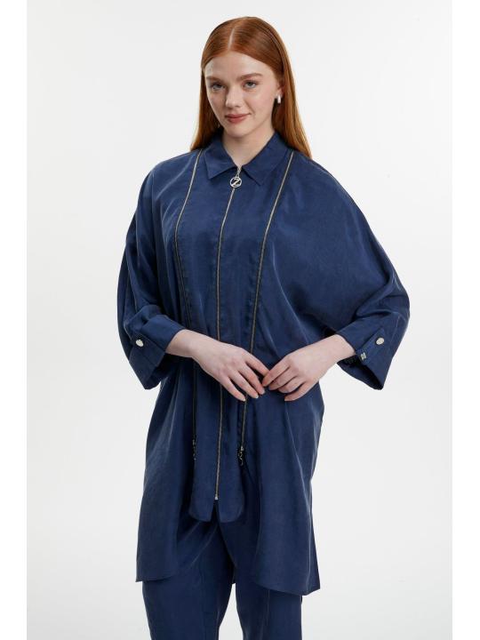  Ensemble deux pièces Col chemise zippé et détail des manches TK-1517