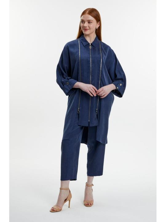  Ensemble deux pièces Col chemise zippé et détail des manches TK-1517