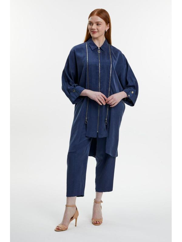  Ensemble deux pièces Col chemise zippé et détail des manches TK-1517