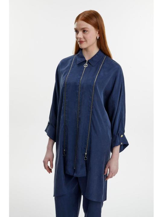  Ensemble deux pièces Col chemise zippé et détail des manches TK-1517