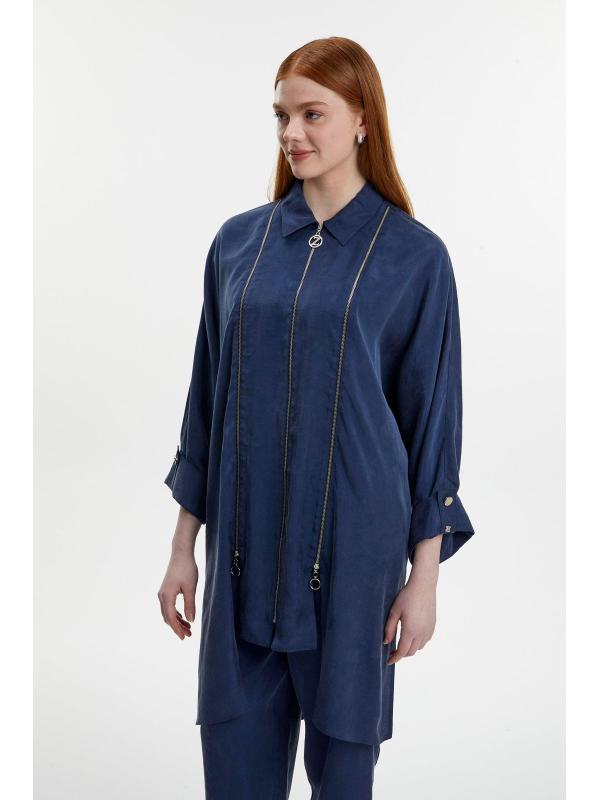  Ensemble deux pièces Col chemise zippé et détail des manches TK-1517