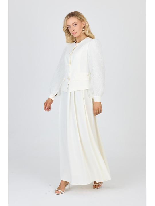 Veste et jupe à manches en dentelle Ensemble deux pièces/ TK-1529