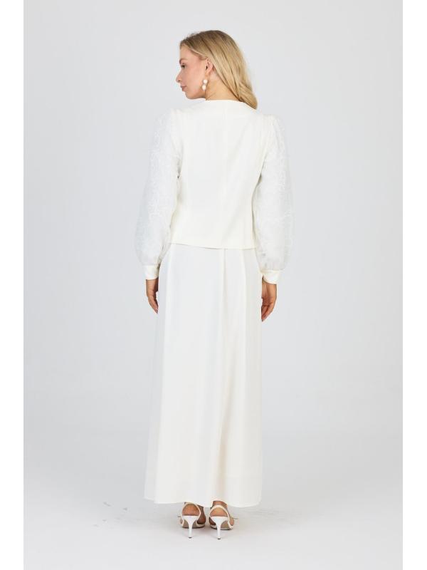 Veste et jupe à manches en dentelle Ensemble deux pièces/ TK-1529