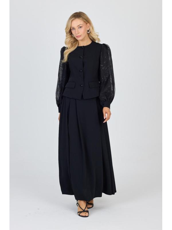 Veste et jupe à manches en dentelle Ensemble deux pièces/ TK-1529