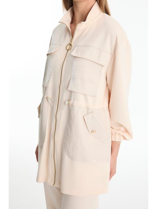 Ensemble deux pièces avec détails de garniture et poches TK-1498*