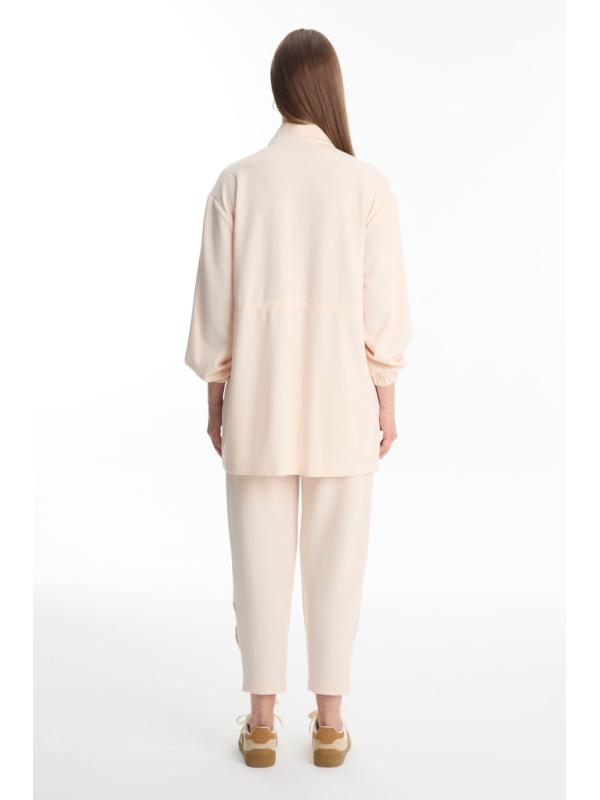 Ensemble deux pièces avec détails de garniture et poches TK-1498*