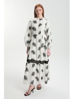 Robe ceinturée à motifs E-0494