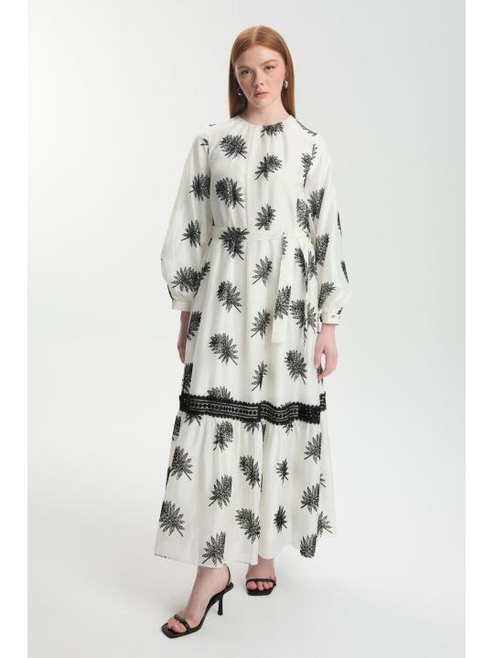 Robe ceinturée à motifs E-0494