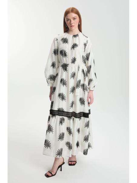 Robe ceinturée à motifs E-0494