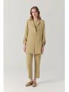 Ensemble beige minimaliste texturé à double boutonnage 1909