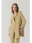 Ensemble beige minimaliste texturé à double boutonnage 1909