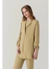 Ensemble beige minimaliste texturé à double boutonnage 1909