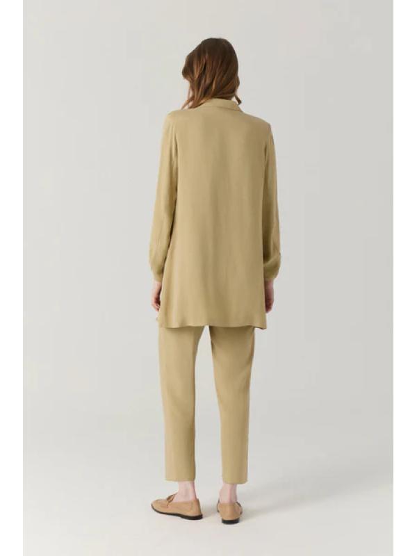 Ensemble beige minimaliste texturé à double boutonnage 1909