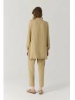 Ensemble beige minimaliste texturé à double boutonnage 1909
